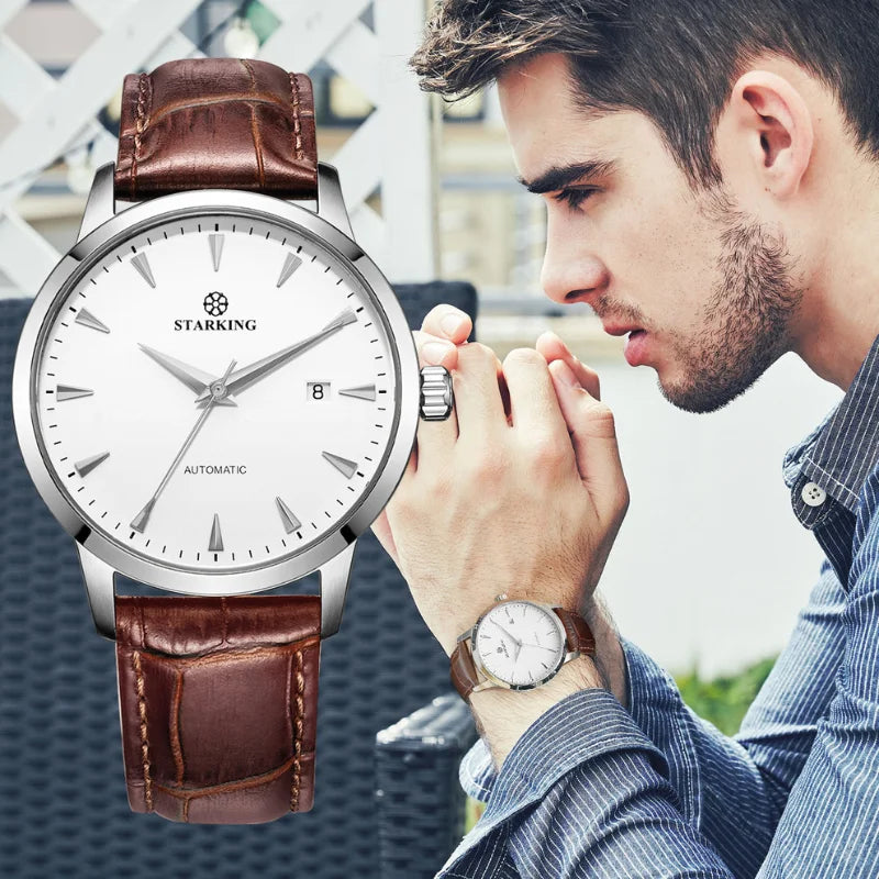 Men's Automatic Self-Winging Watch  Classic Series 40mm Dial with Mechanical Movement Sapphire Mirror Day Function 5ATM