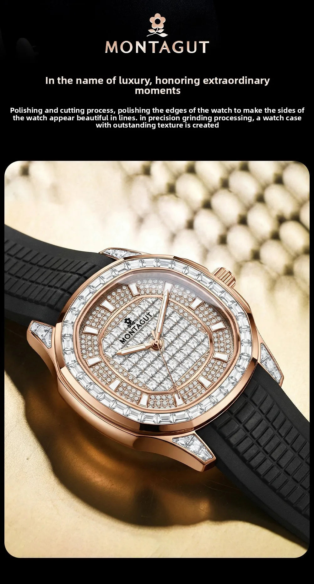 Automatic Mechanical Watch for Men Waterproof Large Dial Silicone Strap Multifunction Wristwatch