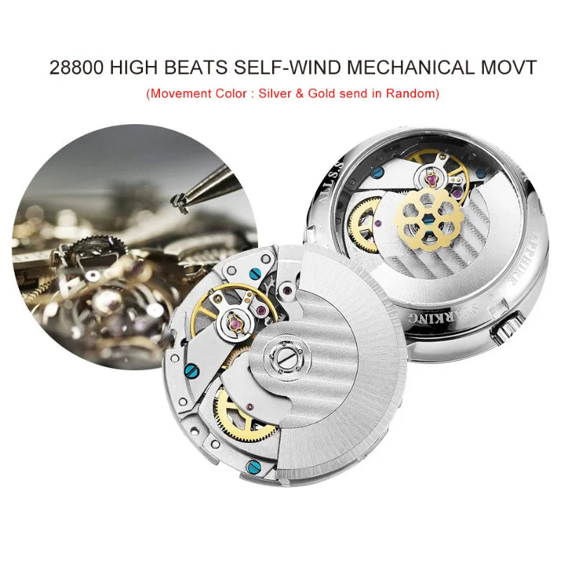 Men's Automatic Self-Winging Watch  Classic Series 40mm Dial with Mechanical Movement Sapphire Mirror Day Function 5ATM
