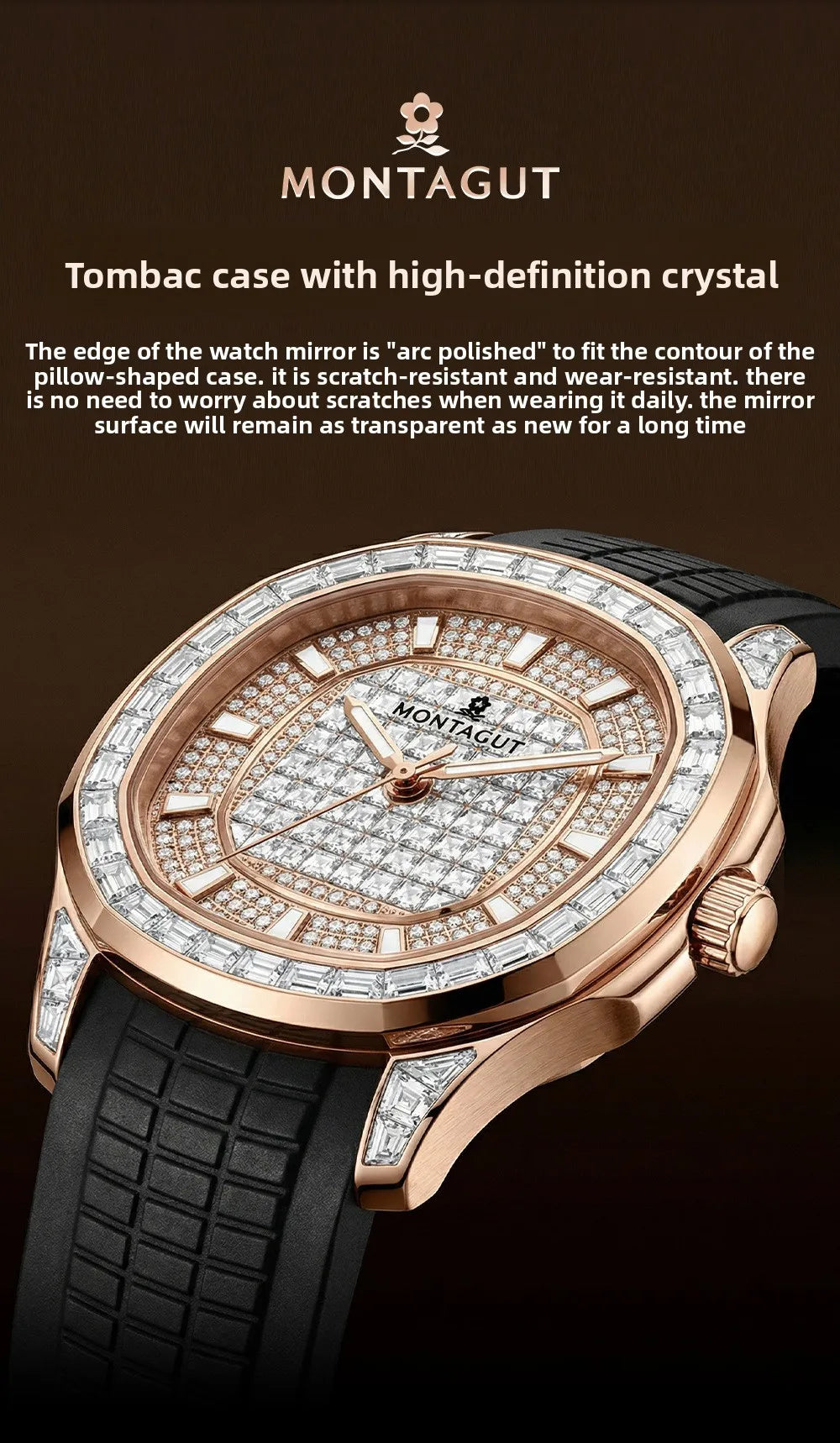 Automatic Mechanical Watch for Men Waterproof Large Dial Silicone Strap Multifunction Wristwatch