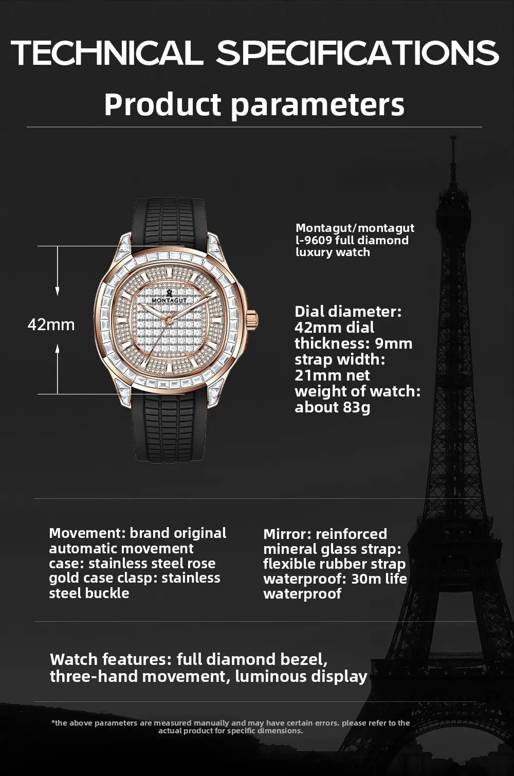 Automatic Mechanical Watch for Men Waterproof Large Dial Silicone Strap Multifunction Wristwatch