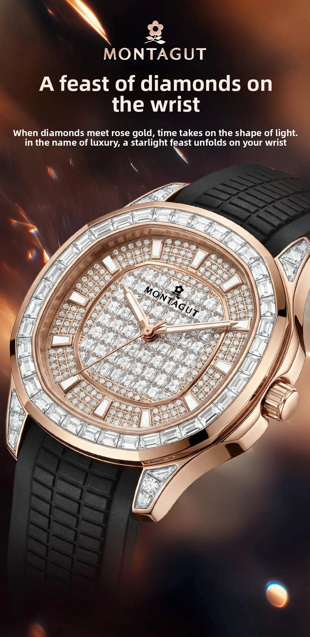 Automatic Mechanical Watch for Men Waterproof Large Dial Silicone Strap Multifunction Wristwatch