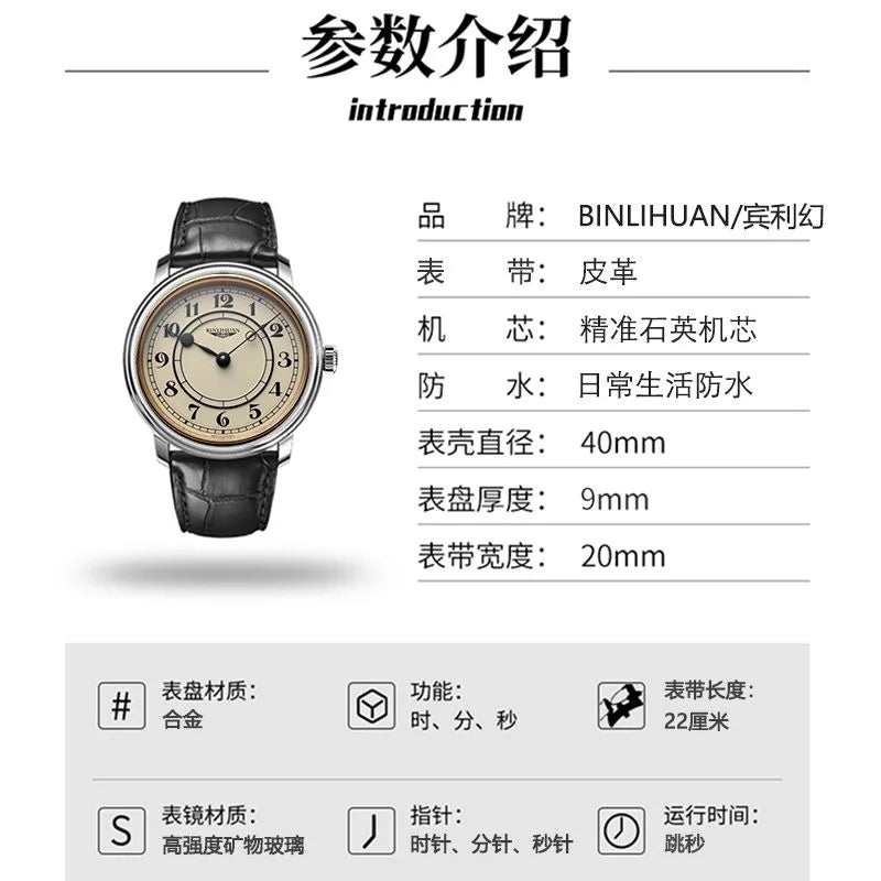 2025 New Top Brand Man Wristwatch Luxury Business Waterproof Men Watch For Men Quartz Clock Leather Men's Watches Reloj Handsome