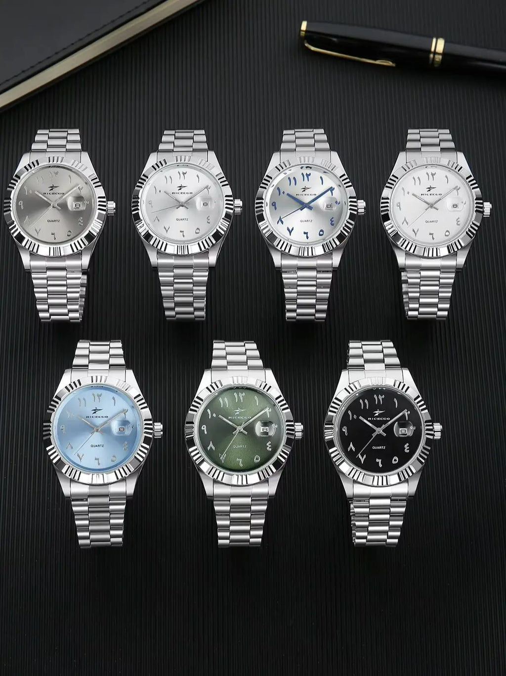Men's business wristwatch, made of durable stainless steel, with a silver alloy case and classic Arabic numeral design, a durable and stylish timepiece