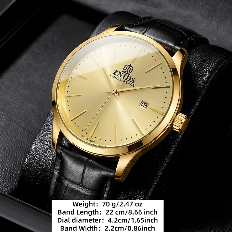 Highly stylish and simple men's mechanical wristwatch with automatic movement, hollowed-out design, waterproof, calendar dial, leather strap, suitable for daily commuting. Fashionable, casual, versatile, and trendy men's watc